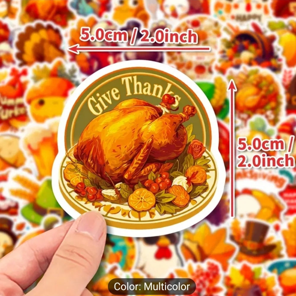 Happy Thanksgiving Day/ Give Thanks Assortment  Stickers  50Ct